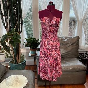 Banana Republic fully lined pink and purple paisley dress